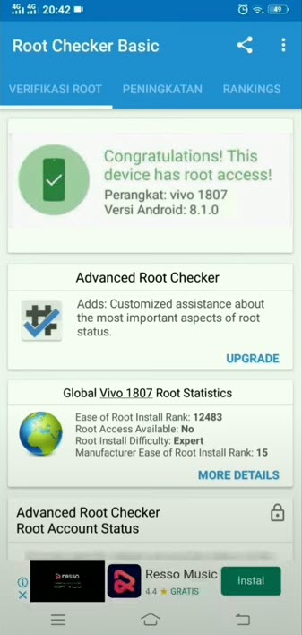 notifikasi hp android yang sudah di root di android