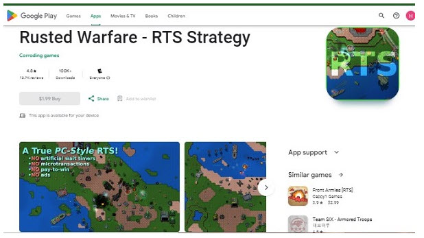 Download game Android strategi populer Rusted Warfare