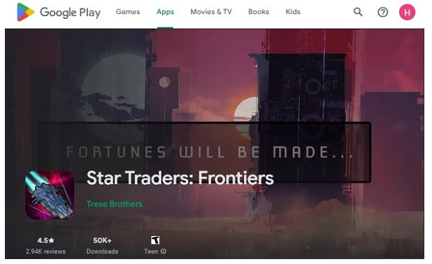 Unduh game dunia terbuka dan strategi Star Traders Frontiers